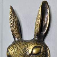 Close up of detailing on Antique Brass Door Knocker 