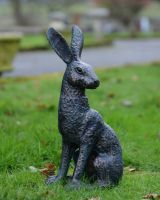 ‘Hark’ Cast Aluminium Hare Garden Sculpture - Verdigris main image