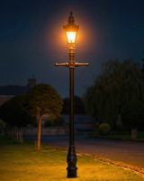 AI Illustration of the Harrogate 2.2m Lamp Post Illuminated at Night in the Garden AI Illustration of the Harrogate 2.2m Lamp Post Illuminated at Night in the Garden