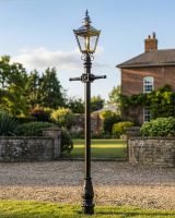 Harrogate Bright Chrome Lamp Post 2.25m digital illustration