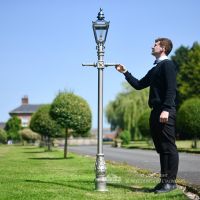 Harrogate Lantern on Silver finished post Scale Shot Harrogate Lantern on Silver finished post Scale Shot