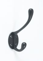 "Hastings" Iron Coat Hook in Black 