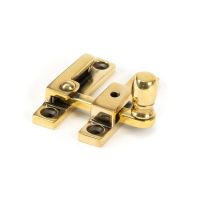 The The Rounded Narrow Quadrant Sash Fastener - Aged Brass on a White Background The The Rounded Narrow Quadrant Sash Fastener - Aged Brass on a White Background