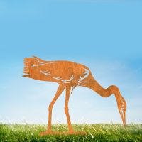 Rustic Sheet Steel Silhouette with "Head Down" Heron Design