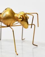 Close up of head detail on recycled metal sculpture