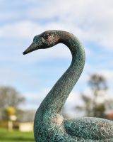 Detailed close up of head of swan sculpture