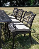 The "Arbor" 8-Seater Outdoor Dining Set - Antique Copper Chairs