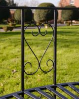 "Kensington" Domed Wrought Iron Gazebo in a Midnight Black Finish Close up of Backrest