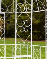 "Kensington" Domed Wrought Iron Gazebo - Vintage Cream Close up on Frame