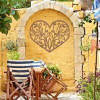 Flower Foliage Heart Wall Art Outside Flower Foliage Heart Wall Art Outside