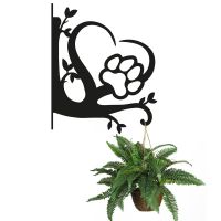 Heart & Paw Print Hanging Basket Bracket with Planter