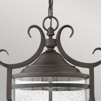 Heaton Ornate Traditional Chain Lantern in Midnight Black Ornate Detailing