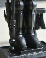 Close Up Of Heavy Duty Cast Iron "Black Knight" Companion Set Base