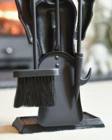 Close Up Of Heavy Duty Cast Iron "Black Knight" Companion Set Tools
