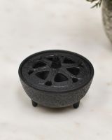 Heavy Duty Cast Iron Incense Burner in Black in Situ