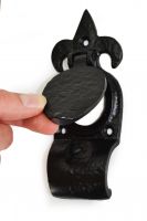 Cylinder pull fleur de lys cast iron black Cylinder pull fleur de lys cast iron black