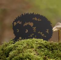 Walking Hedgehog Iron Silhouette in Situ Outdoors