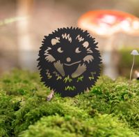 Hedgehog Iron Silhouette Facing Forward in the Garden