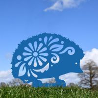 Floral Hedgehog Silhouette in Blue  Floral Hedgehog Silhouette in Blue