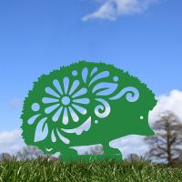 Floral Hedgehog Silhouette in Green Floral Hedgehog Silhouette in Green