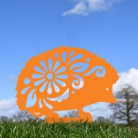 Floral Hedgehog Silhouette in Orange Floral Hedgehog Silhouette in Orange