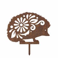 Rustic Silhouette of Floral Hedgehog