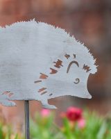 Hedgehog Artistic Plant Pot Spike - Set of Two close up