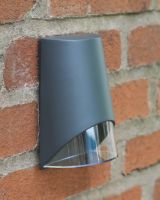 Angled view of modern garden wall light