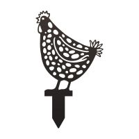 Black Spotted Hen Silhouette with Spike