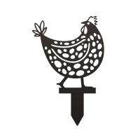 Black Clucking Spotted Hen Silhouette with Spike Black Clucking Spotted Hen Silhouette with Spike