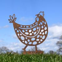 Rustic Clucking Spotted Hen Silhouette