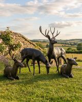 Herd of Recycled Cast Aluminium Stag & Doe Sculpture digital illustration