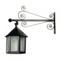 Hexagonal Iron Hanging Lantern With Bracket