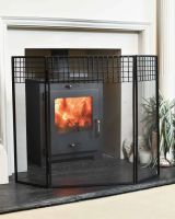 High Contemporary Three Fold Fire Guard in Situ