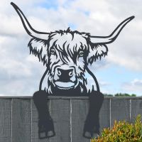 Fence Topper with Highland Cow Design 