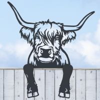 Highland Cow Fence Topper in Black 