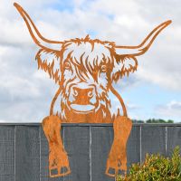 Rustic Highland Cow Fence Topper