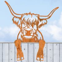 Highland Cow Rustic Fence Topper 