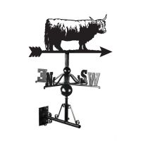 Highland Cow Weathervane Created From Iron and Finished in Black