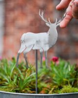 Highland Stag Artistic Plant Pot Spike - Set of Two with hand in shot for scale Highland Stag Artistic Plant Pot Spike - Set of Two with hand in shot for scale