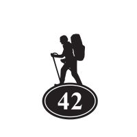 Hiking Iron House Number Sign Finished in Black With White Numbering Hiking Iron House Number Sign Finished in Black With White Numbering