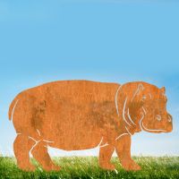 Rustic Standing Hippo Silhouette Rustic Standing Hippo Silhouette