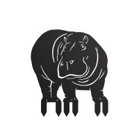 Black Hippo Silhouette - Facing Right with Spikes Black Hippo Silhouette - Facing Right with Spikes