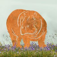 Rustic Hippo Silhouette - Facing Right ion Situ