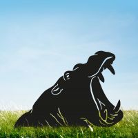 Black Hippo Head Silhouette
