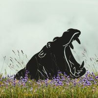 Black Hippo Head Silhouette in Situ