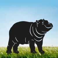 Black Hippo Silhouette - Facing Left