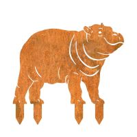 Rustic Hippo Silhouette - Facing Left with Spikes