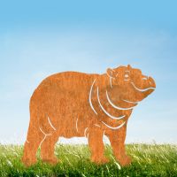 Rustic Hippo Silhouette - Facing Left