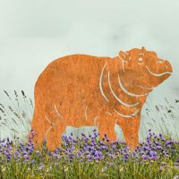 Rustic Hippo Silhouette - Facing Left in Situ